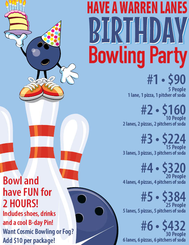Warren Lanes Birthday Bowling Parties