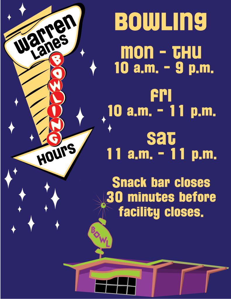 New Warren Lanes Hours Begin October 1